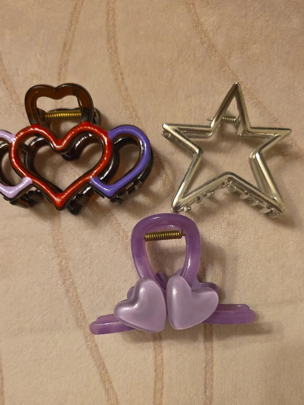 Purple Heart Kids Hair Claw Clip - Cute Heart Shape